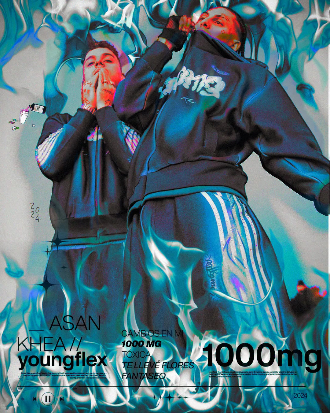 Portada de disco — 1000 MG, KHEA / Youngflex